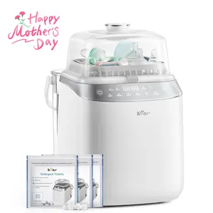 Bear Bottle Washer Pro, mothersdaygift Baby Bottle Washer and Sterilizer and Dryer - All in One Machine for Bottles, Pump Parts & Baby Essentials with 90 Detergent Tablets - Effortless, Time-Saving