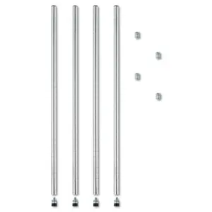 Alera  Stackable Posts For Wire Shelving 36 h Silver 4 Pack