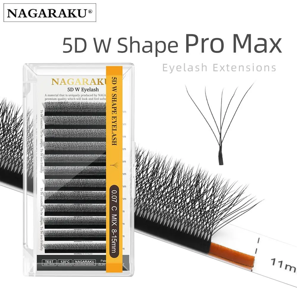 NAGARAKU 5D W Shape Big Bundle Eyelash Extension Mega Volume Premade Fans Eyelashes Super Soft Full Dense Lashes 2026 New