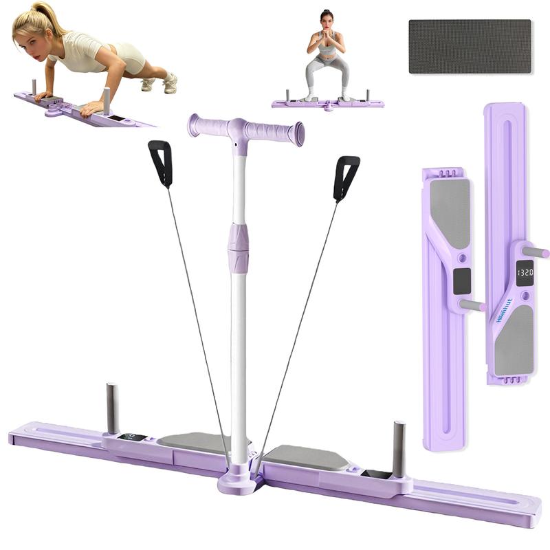 Pilates Reformer Board with Resistance Bands – Homhut Portable Pilates Machine, Full Body Workout for Home, Core Strengthener, LED Timer & Calorie Display Pilates Reformer Board with Resistance Bands – Homhut Portable Pilates Machine, Full Body Workout for Home, Core Strengthener, LED Timer & Calorie Display