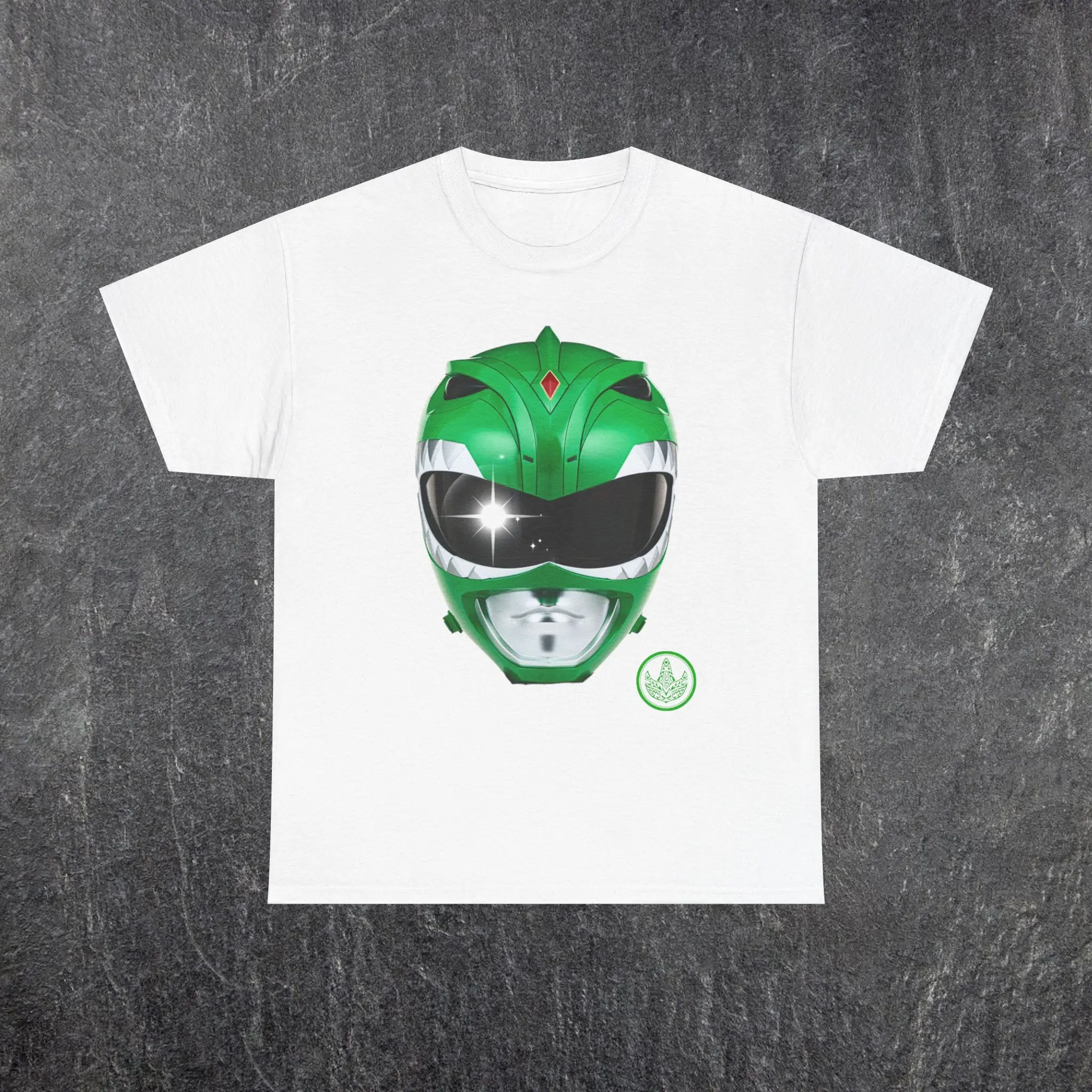 Green Ranger MM Graphic Short-Sleeve Menswear T-Shirt - Vintage Cotton Round Neck Casual Top, Oversized Fit, Classic Retro Style, Smooth Fabric, Shortsleeve