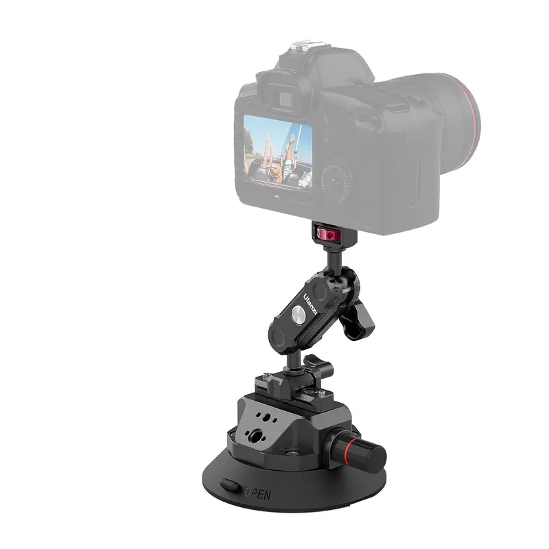 ULANZI SC-02 Metal Camera Suction Mount - 4.5in Pump-Activated Vacuum Mount with Quick Release NATO Magic Arm, 60kg Load, Portable Video Recording & Photography Camera Accessories for Vlogging, Fits Cars, Windows, GoPro, Nikon, Canon, Sony DSLR