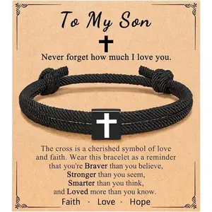 Cross Bracelet,Gift for Son,a perfect Gift from Mom,Birthday Graduation Easter Gifts(Sheet)