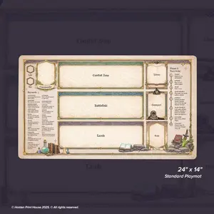 MTG Beginner Playmat _ Learn to Play Magic the Gathering Mat With Zones _ Commander & Turn Order Guide _ New Player Teaching Card Mat