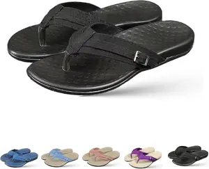 Women's flip-flop sandals, casual and comfortable yoga mat strappy sandals with arch support, summer indoor and outdoor wear, plus size outdoor flat slippers