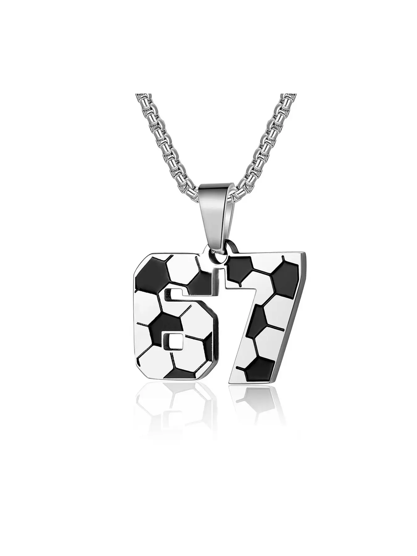 Men's Personalized Jersey Number Necklace, Stainless Steel Sports Pendant Chain, Inspirational Jewelry for Baseball/basketball/football Teams