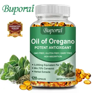 Buporai - Oregano Oil Softgels - Contains 3000 mg equivalent of at least 70% Courgette for intestinal detoxification and immune support - a powerful antioxidant