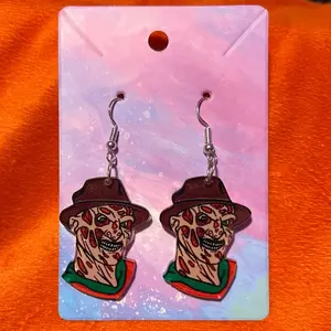 Freddy Krueger Halloween Earrings for Women