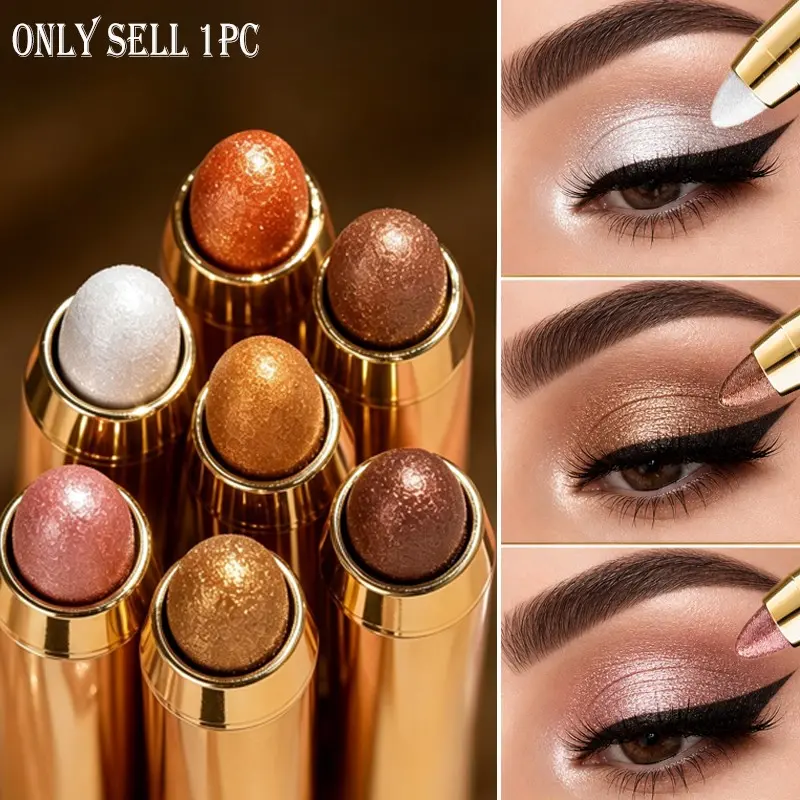 Lazy quick cool gray brown eyeshadow stick, one-hand application for fast makeup, elegant cool tone create unique style