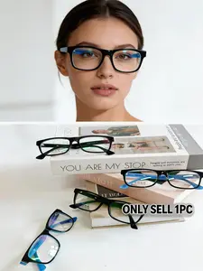 Single-Piece Cat Eye Glasses Frame, Korean Style Lightweight Design, Wide Nose Bridge Comfortable Fit, Blue Light Protection for Office Women