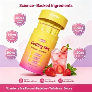 LeeFar Cutting Mix Berberine & Yerba Mate, Strawberry Acai Flavor, 30 Sticks