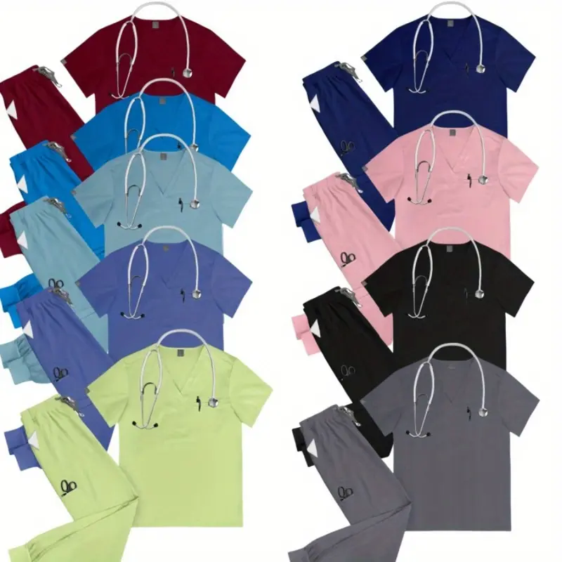 Elastic Clinic Beauty Salon Nurse Uniforms Large Size Men and Women Same Solid Color Work Clothes High Quality