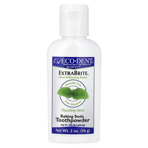 Eco-Dent ExtraBrite®, Baking Soda Tooth Powder, Fluoride Free, Dazzling Mint, 2 oz (56 g)