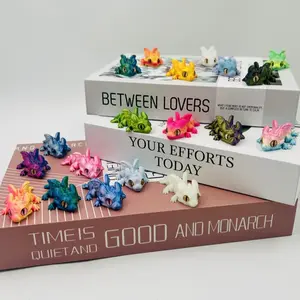 10pcs 3D Printed Small dragon, Length 6cm, PLA Material, Vibrant Colors, Joint movable, simulation eyes, lovely flying dragon pendant,Perfect for Holiday Decorations like Christmas, Easter, Valentine's Day, and Ornaments, Collectible Room Decor