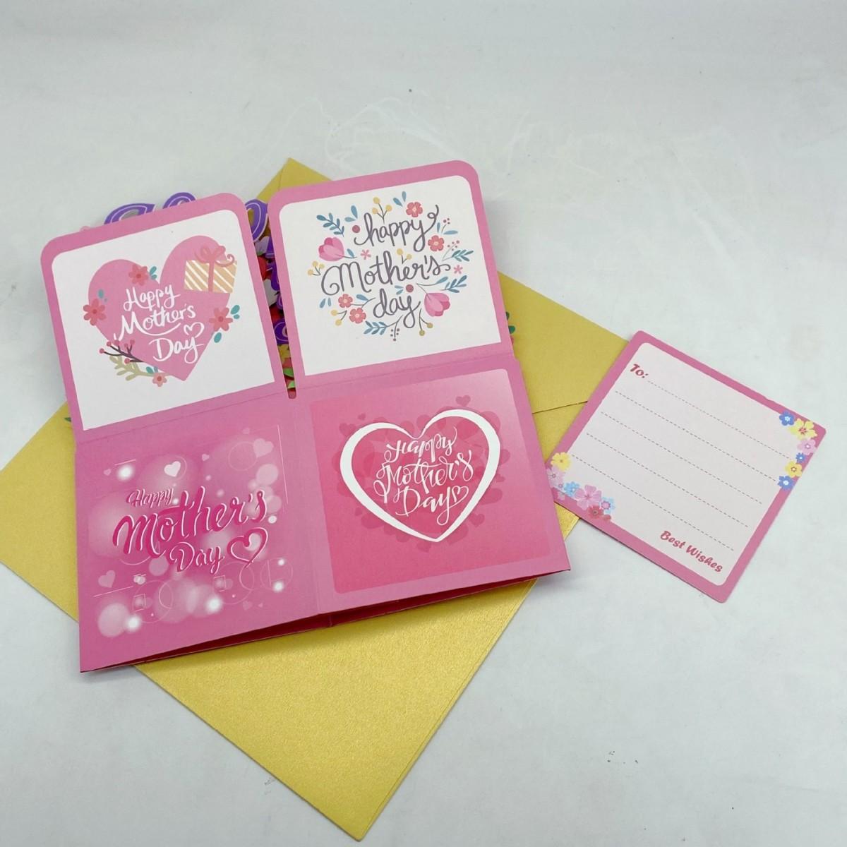 Click to see full view 3D Pop-Up Box Card for Mother's Day - Customizable Heartfelt Gift, Unique Surprise Greeting Card with Flowers & Sentiments, Mother's Day Gift for Mom, Grandma, Wife