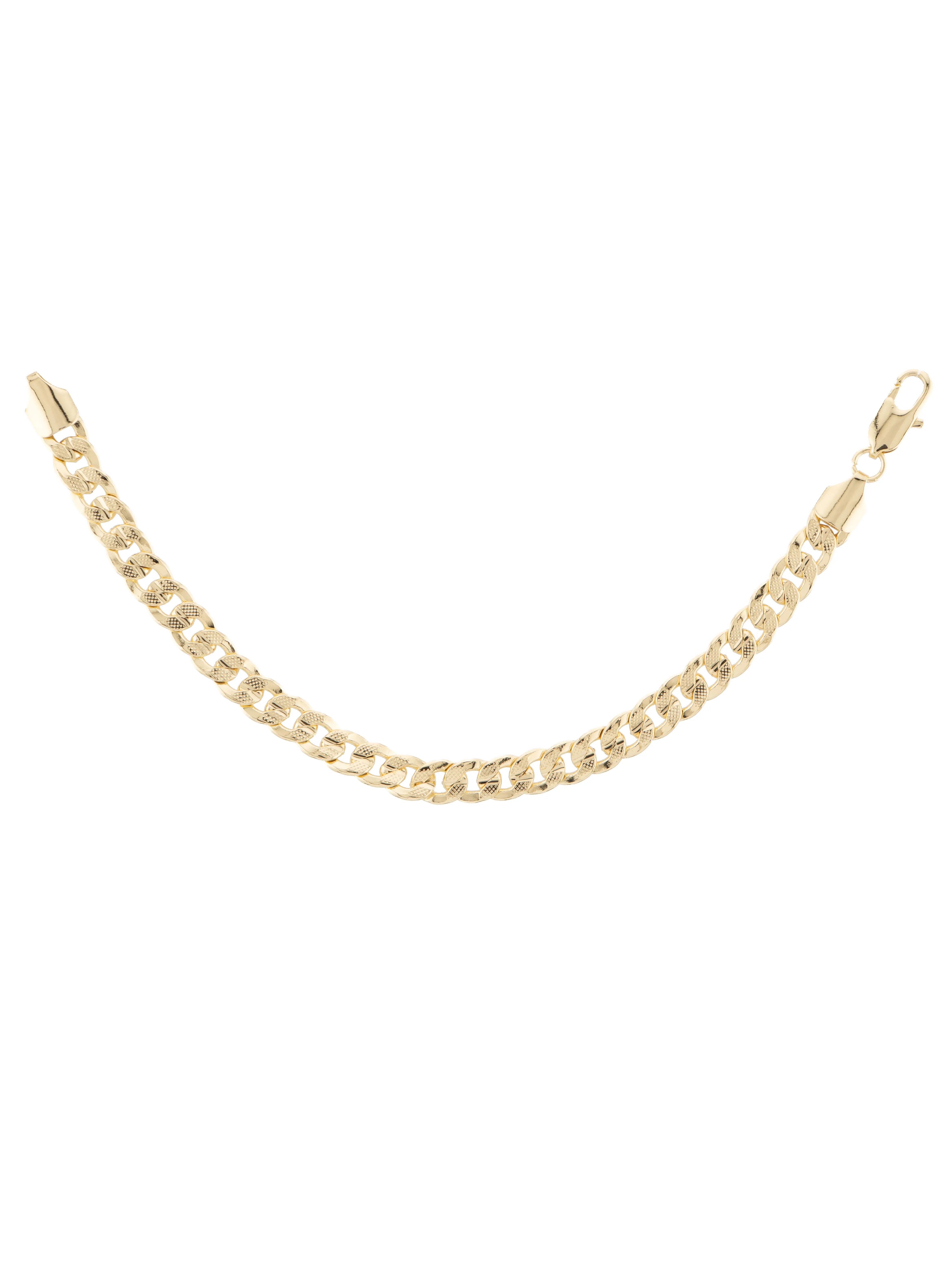 NEW ELEGANT 8-INCH GOLD-PLATED CUBAN STYLE BRACELET FOR ADULTS