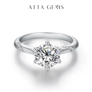 Synthetic Moissanite Ring 2CT~3CT for Women Birthday Gift Engagement Wedding Anniversary Gift R006