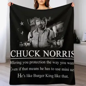 Chuck Norris Protection Throw Blanket Picnic decorative Suitable for beds and sofas can also be given as a gift
