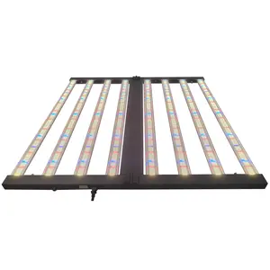 600w 8-Bar LED Grow Light with Dimmable Full Spectrum - Foldable Design for 4x4Ft Coverage - 120v Commercial Plant Growing Lamp for Indoor Gardens & Vertical Farming