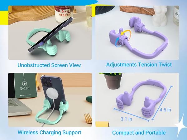 CALDEVER Cell Phone Stand Thumbs Up Easter Basket Stuffers for Teens Boys Girls Him Men Ideas: 2 Pack Lazy Cell Phone Holder Easter Gifts for Kids Teenage Son Her Women Wife Adults Funny Cool Gadgets CALDEVER Cell Phone Stand Thumbs Up Easter Basket Stuffers for Teens Boys Girls Him Men Ideas: 2 Pack Lazy Cell Phone Holder Easter Gifts for Kids Teenage Son Her Women Wife Adults Funny Cool Gadgets