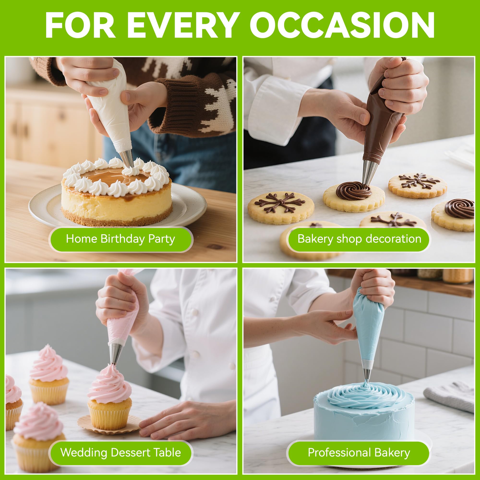 9PCS Large Piping Tips Set, Stainless Steel Cake Decorating Tips, Pastry Cake Decorating Tips Baking Tools for Baking Cupcakes, Cake Decorating