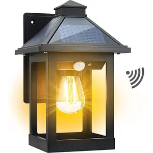 Solar Powered Wall Lanterns Outdoor with 3 Modes, Dusk to Dawn Motion Sensor LED Sconce Lights Waterproof, Exterior Front Porch Security Lamps Wall Mount Patio Fence Decorative Light Fixtures