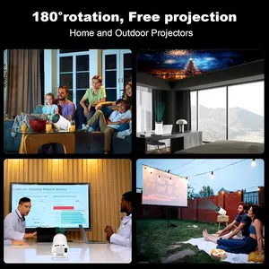 2026 New HD Smart Projector, Supports 4K/Local 1080P Home Video Projector, No Screen Required, Bedroom Wall Projection, 180 °   Rotation Mini Home Theater - with Remote, Ideal for Office, Outdoor, Camping, Room, Living Room, Dorm, Entertainment