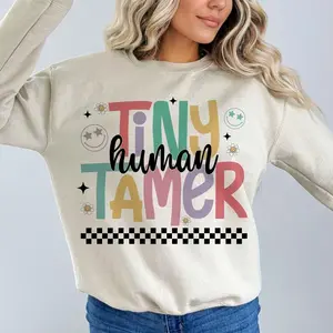 Tiny Human Tamer Shirt , Mama Shirt , Funny Mom Design, Funny Teacher Design,