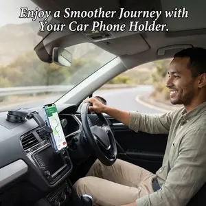 No More Distractions! Universal Adjustable Car Phone Holder for Dashboard. Strong Suction, Easy Install, Safe Hands-Free Navigation.