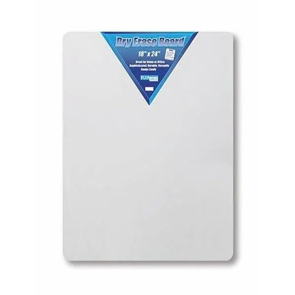212 MAIN Flipside FLP10085 Unframed Dry Erase Board - 18x24, Smooth Surface, for Sports Coaching