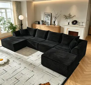 Modular Sectional Couches for Living Room, Deep Seat Compression Sofa with High-Density Memory Foam, Boneless Upholstered Couch, No Assembly Required