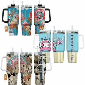 Chopper OP Anime Manga 40oz Tumbler Stainless Steel with Straw, Lid and Handle - Double Wall Insulated Flasks – Perfect Gift for Fans