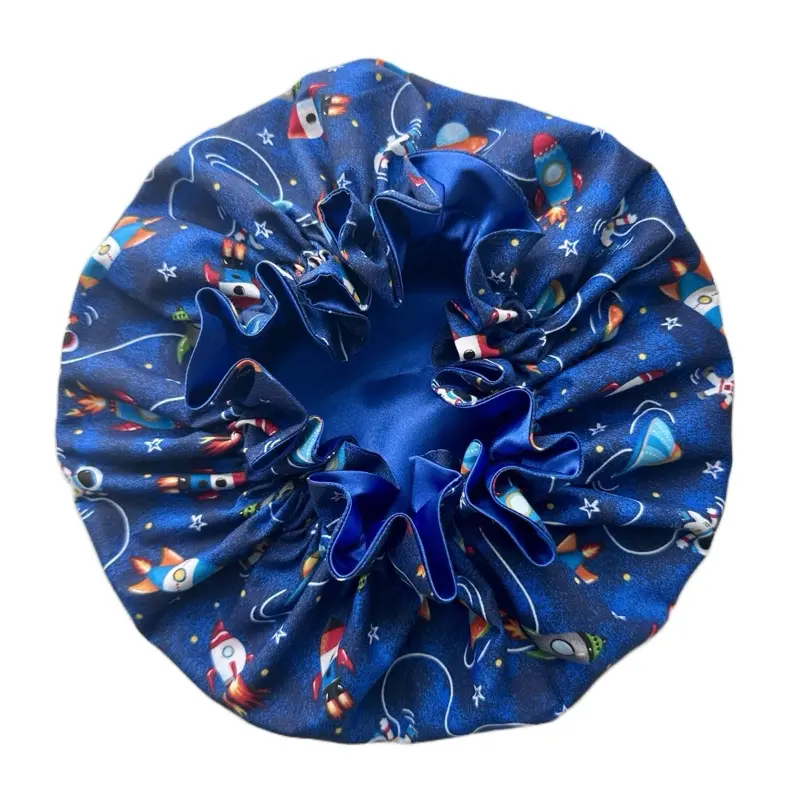 Satin Hair Bonnets with Kids Friendly Cotton Print Non Adjustable One Size Fits Most Soft Smooth Material for Enhanced Sleep Comfort and Easy Maintenance