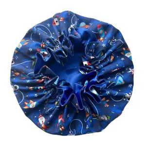 Satin Hair Bonnets with Kids Friendly Cotton Print Non Adjustable One Size Fits Most Soft Smooth Material for Enhanced Sleep Comfort and Easy Maintenance