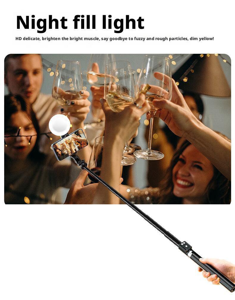 2026 6-in-1 Selfie Tripod w/Dual Fill Lights & Wireless Remote | Portable Adjustable Phone Stand | Detachable 360° Compact Travel Tripod
