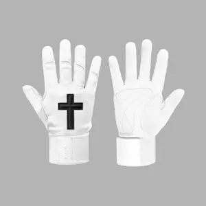Faith Cross White Kids Baseball Batting Gloves Faith Cross White Kids Baseball Batting Gloves