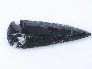 Black Obsidian Arrowhead Replica, 5 Inches Length, One Arrow, Non-Natural Crystal Decoration, Jewelry Accessory