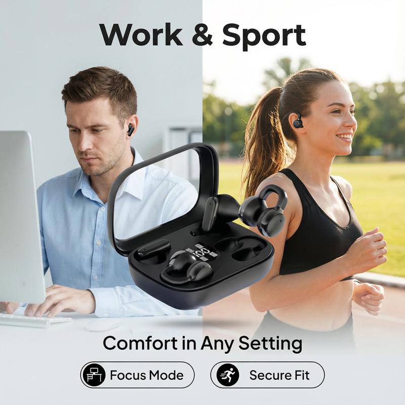 Fluffdrip Q10 2026 Wireless Earbuds 2 Pairs Clip-On Sleep TWS Couples Fashion Mini Headset Music Gaming Deep BassClip-on Sleep earbuds Stereo HD Calling  for Android iPhone Sports Earpieces tiny size invisible earbuds 2-in-1 wireless bluetooth twins