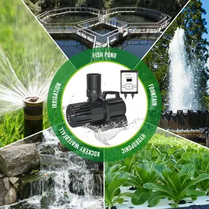 Aqua Dream 6870 GPH External & Submersible Pond Pump 400W Variable Frequency with External Controller for Fishponds Fountains Hydroponics