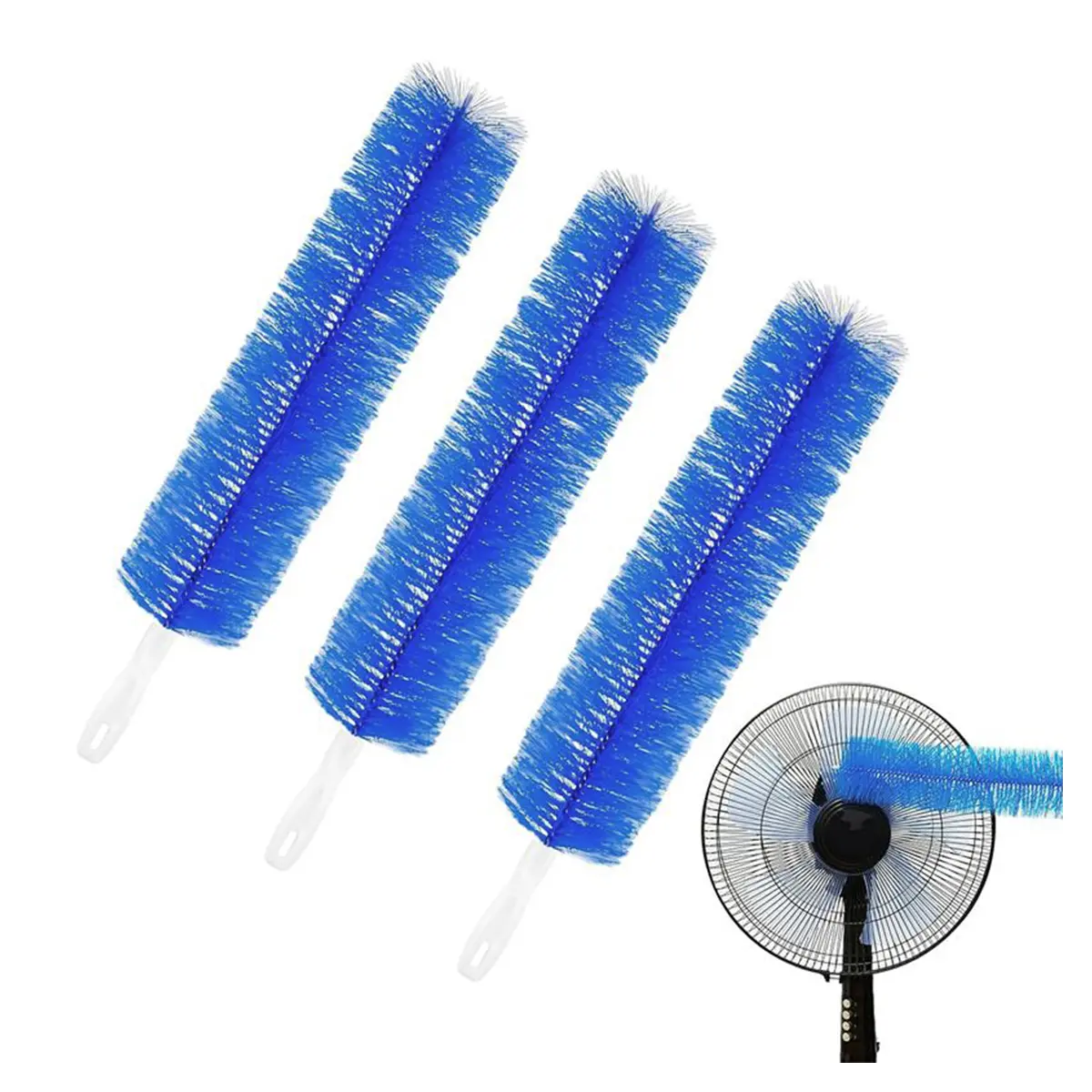 Bendable Fan Cleaning Brush – Reusable Microfiber Duster for Ceiling Fan Blades, Air Conditioner Vents, Curtains, Blinds & Car Vents, Washable Flexible Dust Remover with Hangable Design