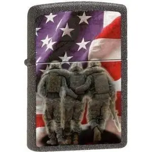 Zippo Lighter - 3 Soldiers No One Gets Left Behind Ironstone