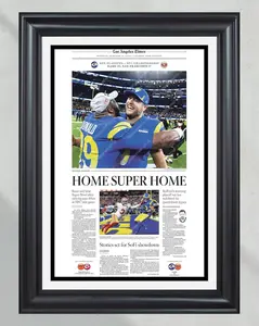 2022 LA Rams NFC Champions Framed Front Page Newspaper Print