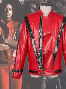 Unisex Michael Jackson Role-Play Jacket, Leather-Style Coat, Daily Wear Adult Outerwear, New Arrival Fashion Clothing