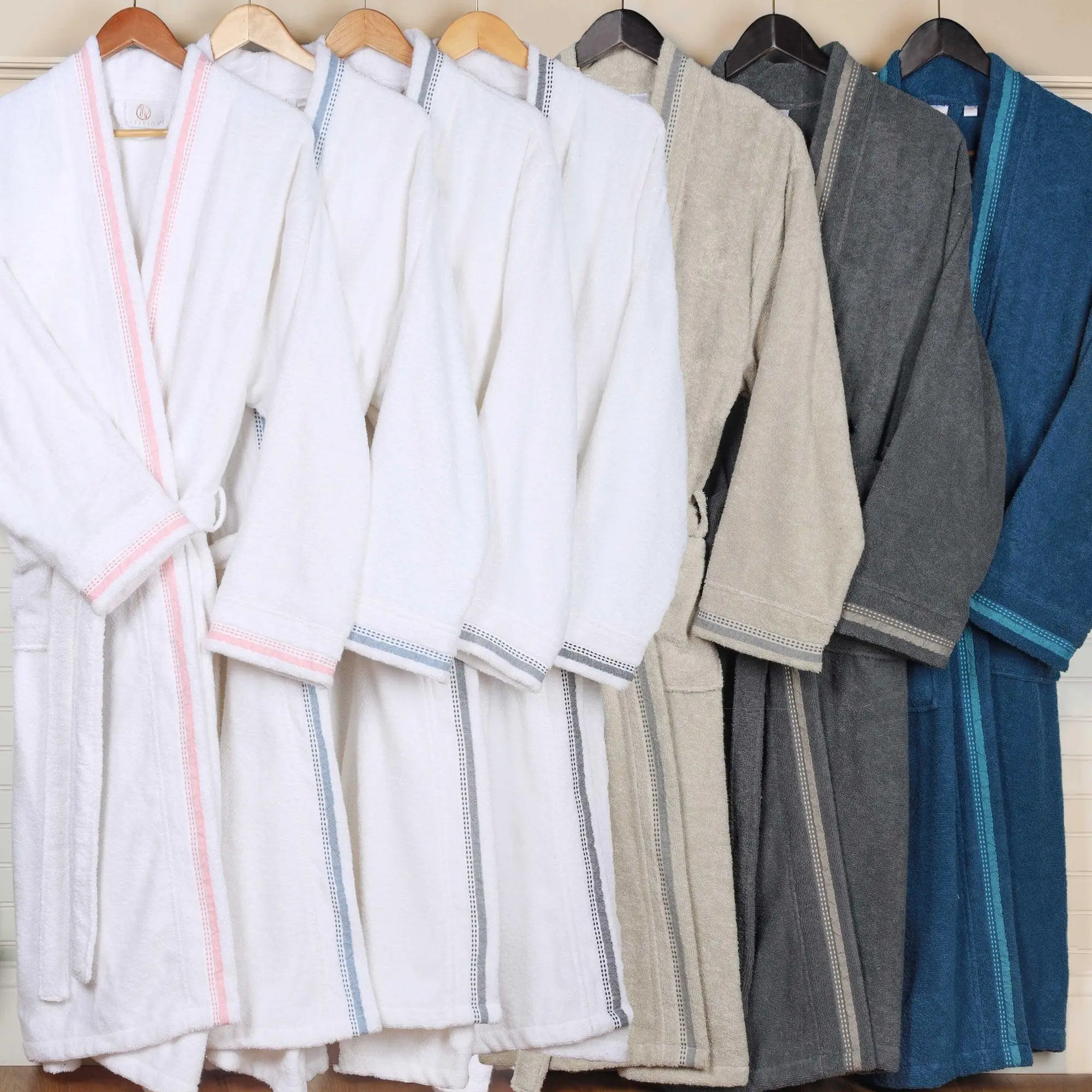 Superior Turkish Cotton Terry Kimono Embroidered Unisex Bathrobe