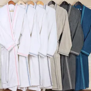 Turkish Cotton Terry Kimono Embroidered Super-Soft Unisex Bathrobe