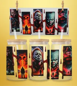Bring Halloween horror to life with our Halloween Movie Characters UV DTF Wraps! Decor Decorative