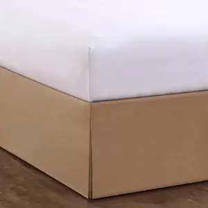 Bed Maker’s Never Lift Your Mattress Wrap Around Bed Skirt, Classic Style, Low Maintenance Wrinkle Resistant, 14 Inch Drop Length, Queen, Mocha