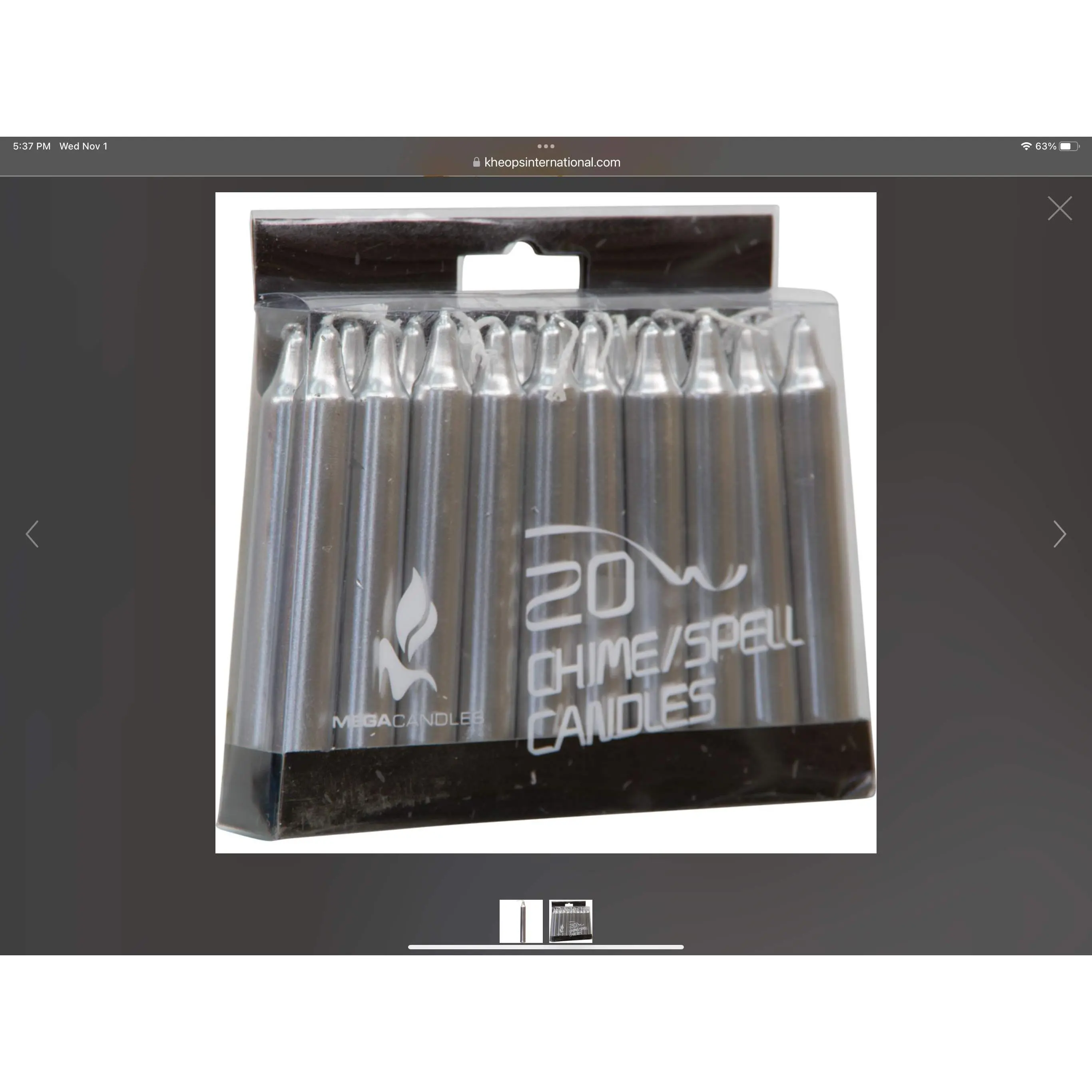 CHIME Set of 20 piece Silver (Metallic) 4” ritual candles
