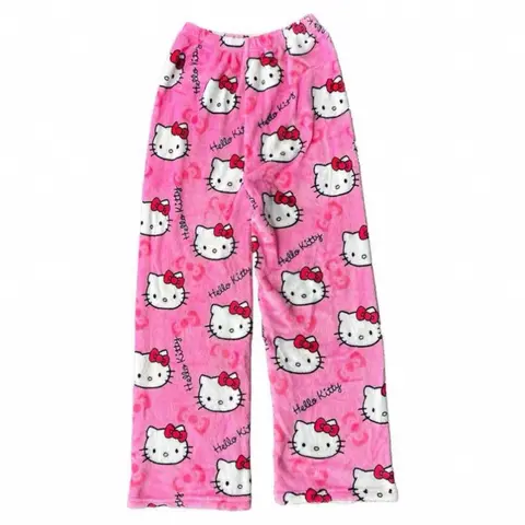 SANRIO Hello Kitty Comfy Pajama Pants - Size Need Two More - Cute Cozy Y2K Style - TikTok Approved Loungewear for Women - Perfect for Couples - Nightwear - Womenswear