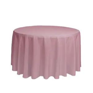 108 inch Polyester Round Tablecloth Dusty Rose